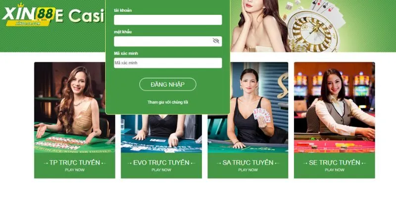 Đăng nhập Xin88 trên website
