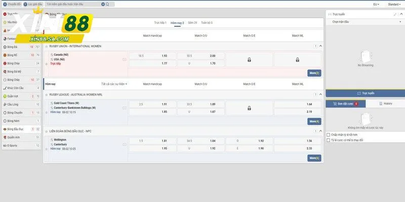 Giới thiệu một số thông tin cơ bản về sảnh Saba Sports Xin88